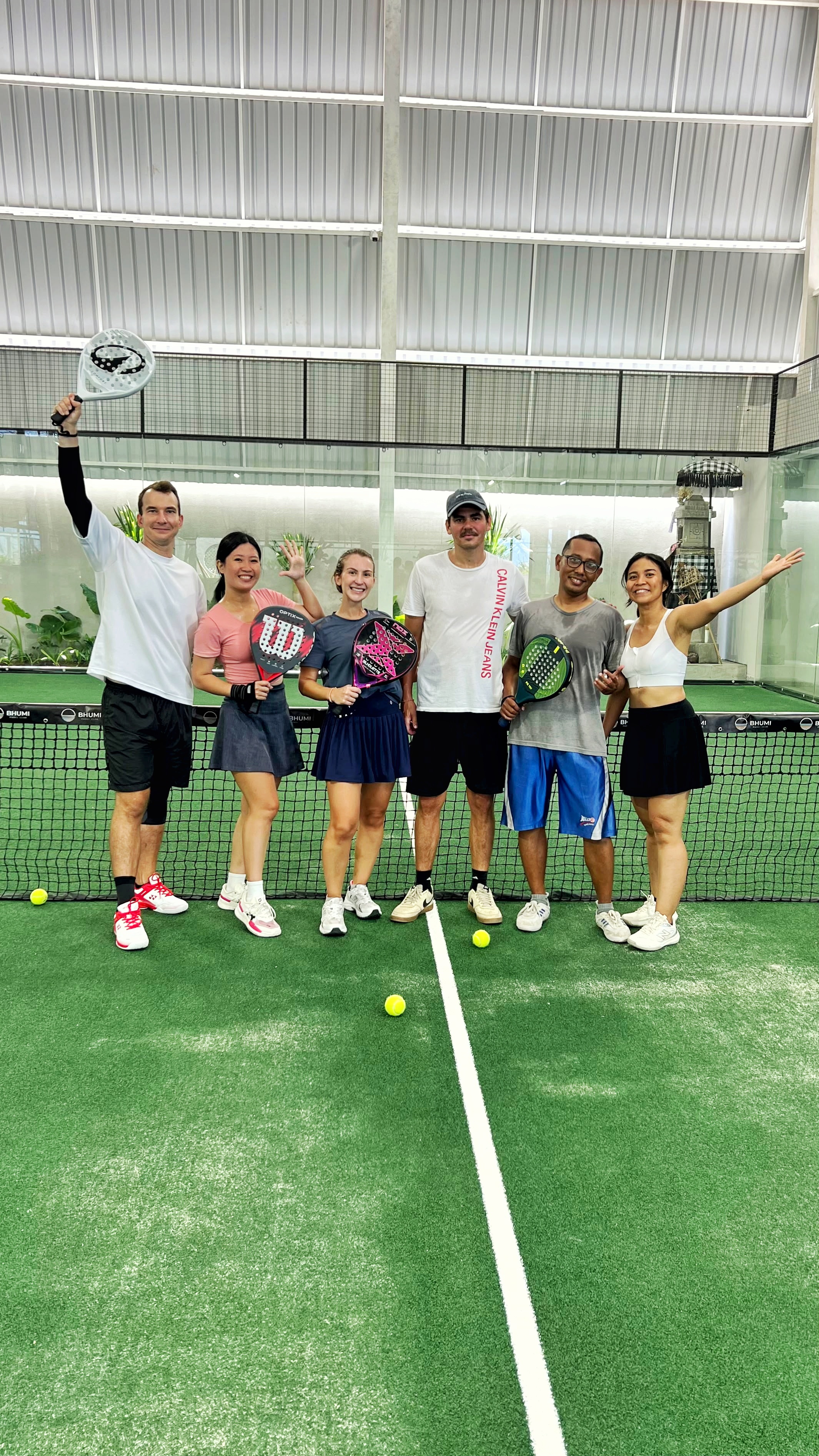 Padel group at a BaliSquad sports session